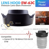 Lens Hood Canon EW63C 58mm EF-S 18-55mm STM & EF-S 55-250mm STM Lens Hood EW-63C Bayonet Camera