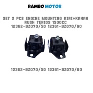 SET 2 PCS ENGINE MOUNTING Kiri + RIGHT RUSH TERIOS 1500CC 12362-BZ070/50 12361-BZ070/60