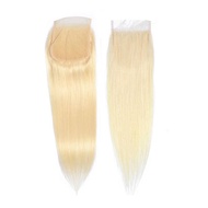 4*4 Closure 613 Blonde Straight Closure Lace Closure Free/Middle/Three Part 8-22 Inches Natural Colo