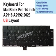 Keyboard For MacBook Pro 14" M3 A2918 A2992 2023 US Layout