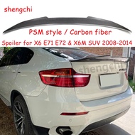 E71 E72 PSM Style Carbon Fiber Spoiler For BMW X6 E71 E72 X6M SUV xDriver 35i xDriver50i Rear Trunk 