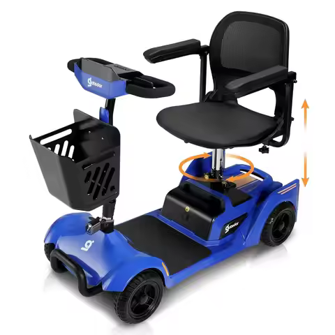 4 Wheel Mobility Scooter for Adults&Seniors, 15 Miles All-Terrain Foldable Portable Travel Electric 