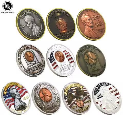 The Last U.S. Cent Commemorative Coin, Lincoln Challenge Coin Craft Collectibles Gift
