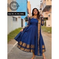 Inaaya Fabric Anarkali Gown & Dupatta Silk Cotton Fabric Ready to Wea