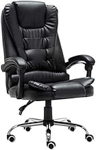 Executive Chair Computer Chair, PU Leather High Back Computer Chair With Footrest Reclining Boss Chair Thick Cushion Ergonomic Executive Swivel Office Chair LEOWE (Color : Black)