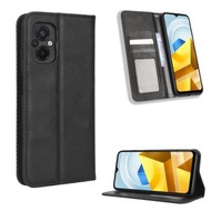 全城熱賣 - 適用於小米 Poco M5 磁扣復古紋手機皮套（黑色）