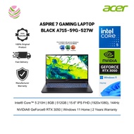 Acer Aspire 7 A715-59G-527W 15.6'' FHD 144Hz Gaming Laptop Black ( C5-210H, 8GB, 512GB SSD, RTX3050 