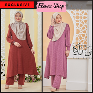 ES Hasnuri Suit Zakiya Set Jubah Seluar Set Seluar Muslimah Abaya Pendek Set Blouse Seluar Palazzo B