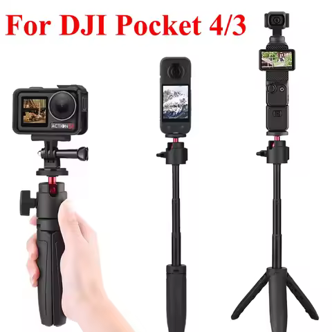 Handheld Tripod Selfie Stick For DJI Osmo Pocket 4 3 Adjustable Selfie Stick With Tripod Stand Porta