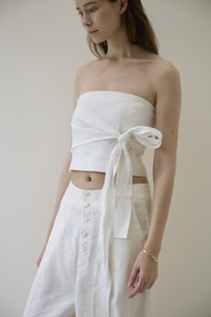 MILOS BOW TIE TOP (White)