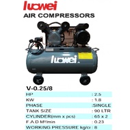 Luowei V 2.5Hp 8-Bar 90L Reciprocating Piston Air Compressor