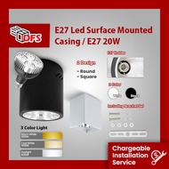 DFS LED Surface Mount Casing 170MM With E27 Holder - E27 PAR30 20W Bulb