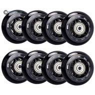 .8 Pack Inline Skate Wheels, Indoor/Outdoor Roller Skate Wheels, Replacement Wheels with Bearing 64m
