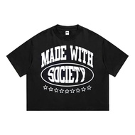 Mnst Tshirt Crop Boxy Oversize Black Made Society