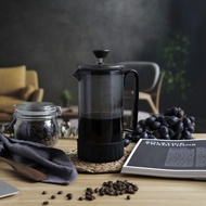 【生活哲學】960ml法式濾壓壺 | 黑色濾壓壺 - 油墨黑矽膠套