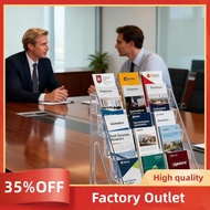 5-Tier Table Brochure Stand, Leaflet & Brochure Holder Clear Acrylic Flyer Stand for 1/3 A4 Size Lit