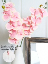 1入35.82英寸長的雪布模擬花單枝，附有8朵蝴蝶蘭花，浪漫經典粉色蝴蝶蘭花，適用於婚禮派對/家居裝飾/假日裝飾