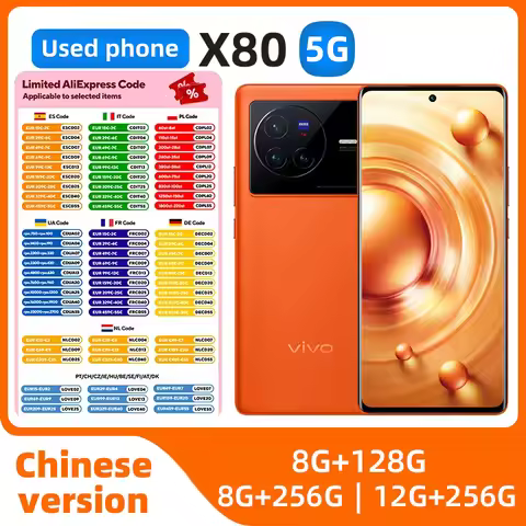 Vivo X80 Mobile Phone 6.78" AMOLED 120HZ 80W Charger 4500mAh Dimensity 9000 Face ID Screen Fingerpri