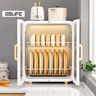 GSlife Dish Rack Cabinet Drainer Kitchen Countertop Plate Organizer Storage Shelf