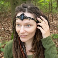 黑色珊瑚石飾、白色蕾絲項鍊、新娘首飾