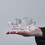 Shochu Glass with Handle Mini Spirit Glass Sip Glass Household Sake Fruit Glass Glass-Home Departmen