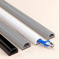 2/4m Soft Cable Duct, Curved PVC Wire Channel Anti-Stepping Ground Cable Duct, Self-Adhesive Plastic