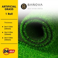 [Limit to 1 Unit Per Order] BANOVA Artificial Grass Carpet Rumput Karpet 2M X 25M X (20MM) / (25MM) / (30MM) 1 ROLL