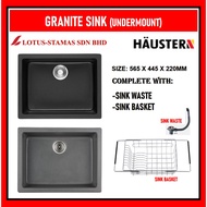 HAUSTERN STARKER 612B 612G 565MM BLACK / GREY UNDERMOUNT GRANITE KITCHEN SINK