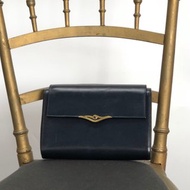 【 日本直送 名牌中古包 】Cartier 卡地亞 鑽石線 經典手拿包 海軍藍 皮革 vintage 古董 old rtrwm3