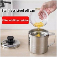 Oil Pot Stainless Steel Cooking Oil Filter 1.2L