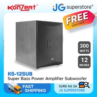 Konzert KS-12SUB 12" 300W Deep Bass Power Amplifier Subwoofer with Dual Port Bass Reflex Enclosure, 