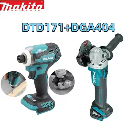 Makita DGA404 18V Wireless Angle Grinder with DTD171 Impact Drill Combo for Woodworking And Metalwor