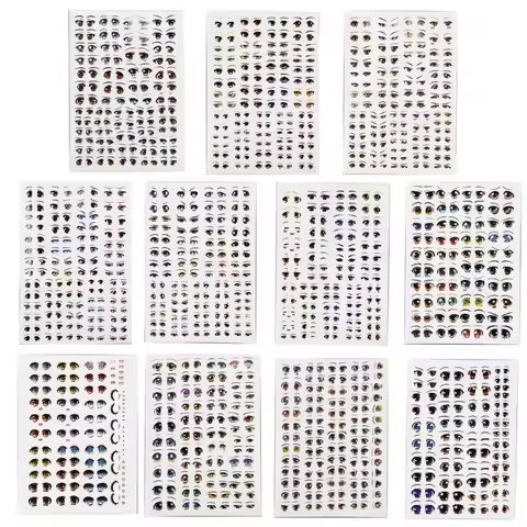 11 Sheet Eye Stickers Dolls Eye Water Stickers Face Stickers Eyes Cartoon Decals Dolls Making Eyes E