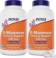 Now D-Mannose 500mg, 300 Capsules (Pack of 2) - Vegan, Non-GMO