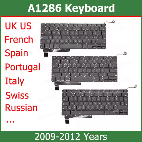 New Replacement Keyboard For Macbook Pro 15" A1286 Keyboard US UK EU 2012 2011 2009 2010 Years