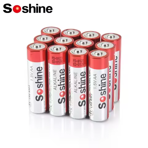 Soshine 12PCS AA Primary Dry Batteries 1.5V AA Alkaline Battery Long Lasting Leakproof for Wireless 
