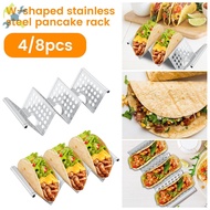 4/8Pcs Taco Holder Stainless Steel Taco Holder Stand Taco Rack Holds Up to 3 Tacos Grill Oven and Di