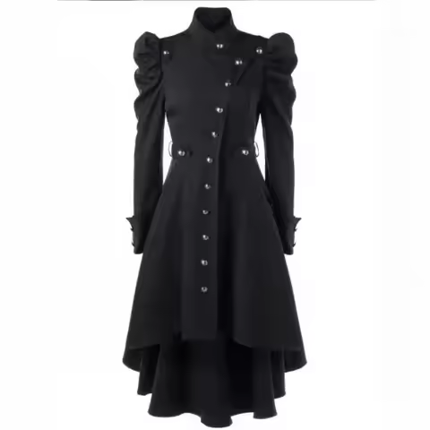 Windbreaker Stand-up Collar Slim British Style Medium And Long Women's Coat