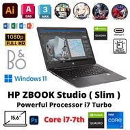 HP SLIM ZBOOK STUDIO INTEL CORE I7-6TH 3.80GHz NVIDIA 4GB GRAPHICS CARD Window 11 Gaming laptop