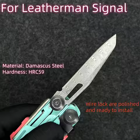 Damascus Steel Replacement Blade For Leatherman Signal Main Knife DIY Multi-tool Accessories