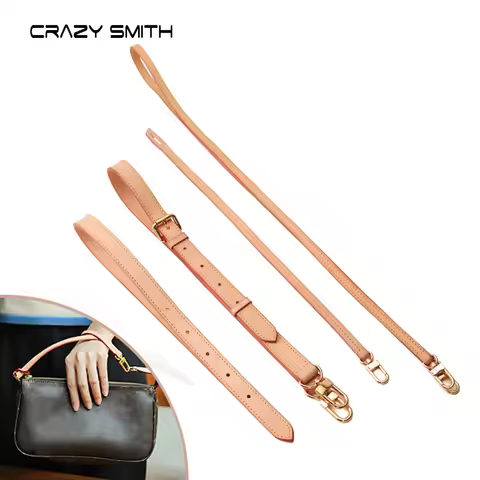 CRAZYSMITH Genuine Leather Bag Strap for LV Pochette Accessories Bags Handbag Adjustable Replacement