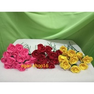 bunga flanel mawar mini / bunga kain flanel pertangkai / bunga tangkai