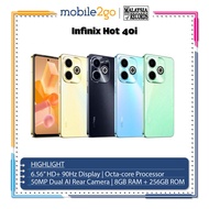 [Malaysia Set] Infinix Hot 40i Smartphones [6.56" HD+ 90Hz Refresh rate Display | 8GB RAM + 256GB ROM | 50MP Main Camera | 5000mAh Battery | 18W Fast Charge] 1 Year Official Warranty By Infinix Malaysia!
