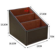 1 Pu Leather Remote Control Holder Storage Box, Desktop Manager For Tv Guide, Email, Phone, Glasses,