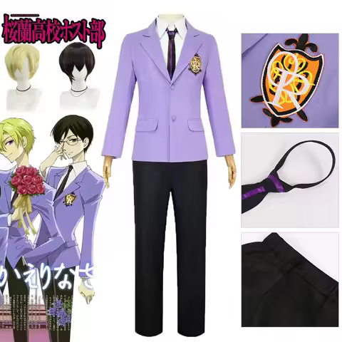 Anime Ouran High School Host Club Fujioka Haruhi Cosplay Costume Wig Tamaki Cosplay Host Club School