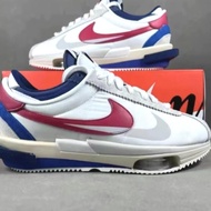 sacai x Nike Cortez 白紅藍復古解構跑鞋 男女同款