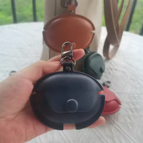 for Soundpeats Air4 Pro Leather Case Eco-Friendly Protective Cover for Earphones Shockproof Natural 