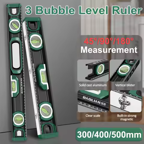 3 Bubble Level Ruler 45°/90°/180° Portable Angle Finder Protractor Inclinometer Magnetic Spirit Leve