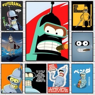 F-Futurama B-Bender Art Painting Calligraphy Canvas Poster: Crease Free Waterproof Durable All Space