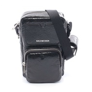 BALENCIAGA Superbusy 直式斜背包單肩包，黑色真皮，二手男款